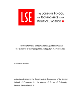 The Merchant Elite and Parliamentary Politics in Kuwait: the Dynamics of Business Political Participation in a Rentier State