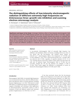 The Distinguishing Effects of Low‐Intensity Electromagnetic Radiation