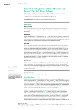 Operative Management of Failed Rotator Cuff Repair with Soft Tissue Release