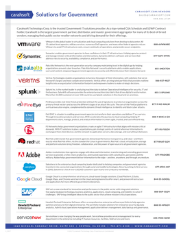 Carahsoft's Vendors