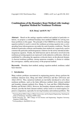 Combinations of the Boundary Knot Method with Analogy Equation Method for Nonlinear Problems