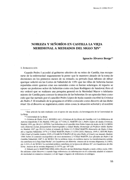 NOBLEZA Y SEÑORÍOS EN CASTILLA La VIEJA MERIDIONAL a MEDIADOS DEL SIGLO XIV*