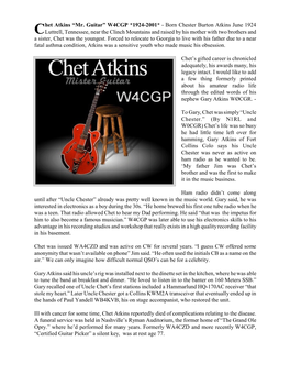 Chet Atkins Reportedly Died of Complications Relating to the Disease