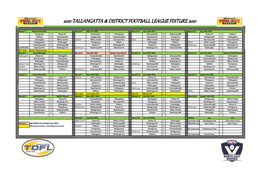 2021 Tallangatta & District Football League Fixture 2021