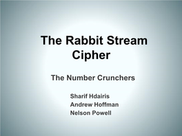 The Rabbit Stream Cipher