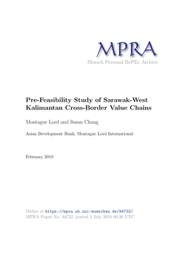 Pre-Feasibility Study of Sarawak-West Kalimantan Cross-Border Value Chains