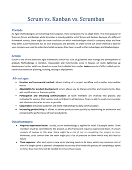 Scrum Vs. Kanban Vs. Scrumban