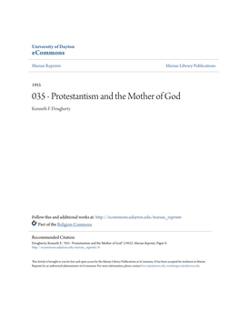 Protestantism and the Mother of God Kenneth F