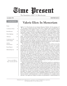 Valerie Eliot: in Memoriam