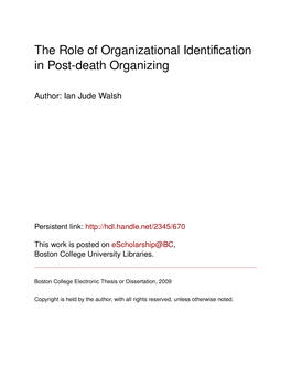 The Role of Organizational Identification in Post-Death Organizing