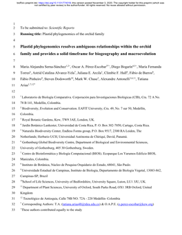 Plastid Phylogenomics Resolves Ambiguous Relationships Within the Orchid