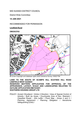 MID SUSSEX DISTRICT COUNCIL District Wide Committee 14 JAN