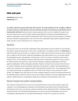 Citric Acid Cycle