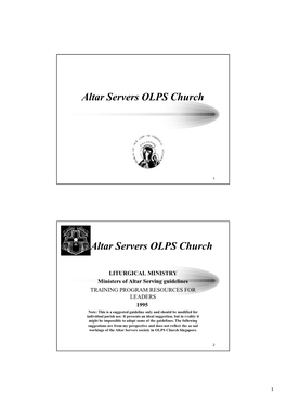 Altar Servers OLPS Church