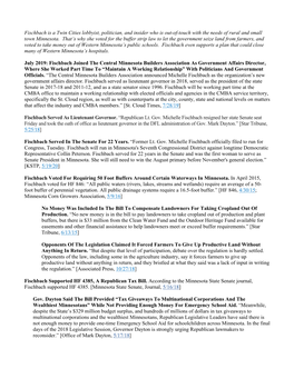 Fischbach Is a Twin Cities Lobbyist, Politician, and Insider Who Is Out-Of-Touch with the Needs of Rural and Small Town Minnesota
