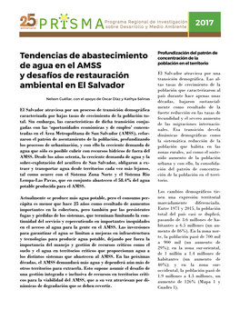 Tendencias De Abastecimiento De Agua En El AMSS Y Desafíos De Restauración Ambiental En El Salvador