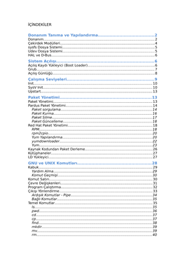 İÇİNDEKİLER Donanım Tanıma Ve Yapılandırma