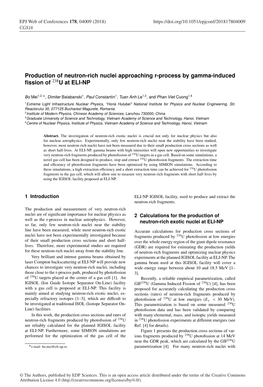 Production of Neutron-Rich Nuclei Approaching R-Process by Gamma-Induced ﬁssion of 238U at ELI-NP