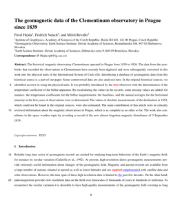 The Geomagnetic Data of the Clementinum Observatory In