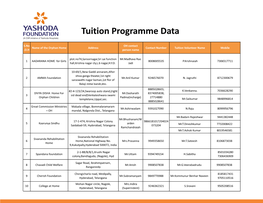 Tuition Programme Data
