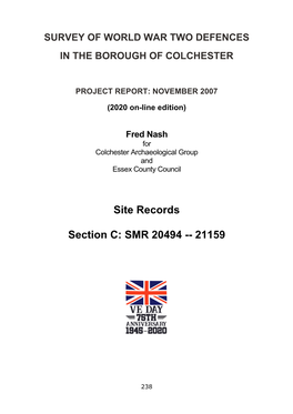 Site Records Section C: SMR 20494