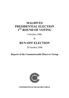 Maldives Presidential Election 1St Round of Voting