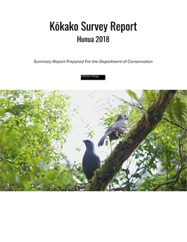 Kōkako Survey Report Hunua 2018