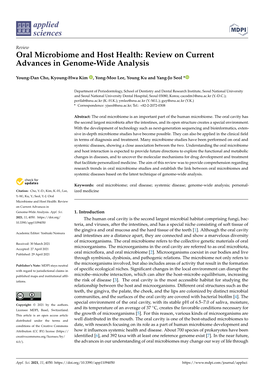 Oral Microbiome and Host Health: Review on Current Advances in Genome-Wide Analysis