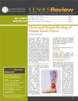 Ulcers and Wound Healing of Venous Stasis Ulcers by Robert C