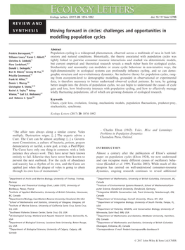 Challenges and Opportunities in Modelling Population Cycles