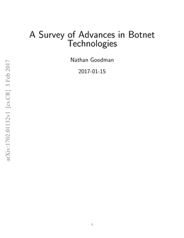 A Survey of Advances in Botnet Technologies