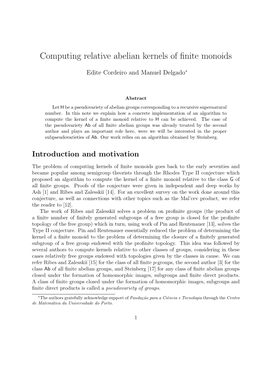 Computing Relative Abelian Kernels of Finite Monoids