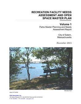 Volume 1 Parks Master Planning and Needs Assessment Report