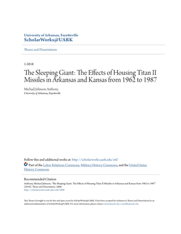 The Effects of Housing Titan II Missiles in Arkansas and Kansas from 1962 to 1987