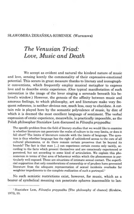 The Venusian Triad: Love, Music and Death