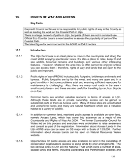 13. Rights of Way and Access