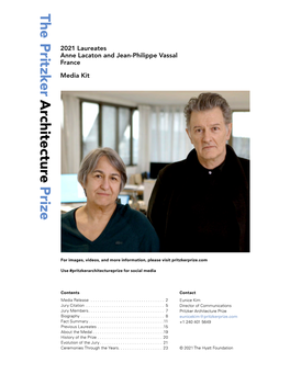 2021 Laureates Anne Lacaton and Jean-Philippe Vassal France Media