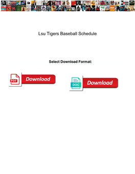 Lsu Tigers Baseball Schedule