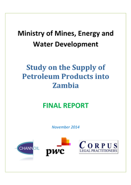 Study on the Supply of Petroleum Products Into Zambia