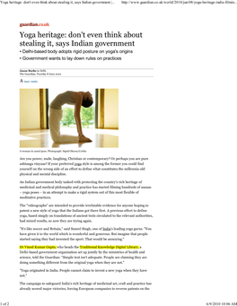 Yoga Heritage: Don't Even Think About Stealing It, Says Indian Government |