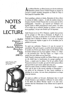 André François Au Moment Où S'ouvrait Sa Grande Exposition Rétrospective Au Palais De Tokyo À Paris (Jusqu'au 8 Septembre 1986)