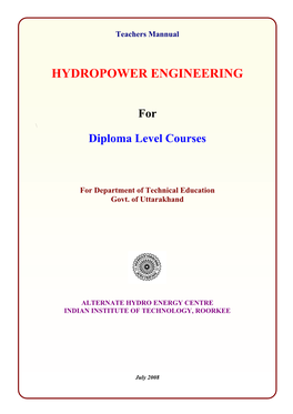 Hydropower Engineering