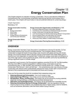 Energy Conservation Plan