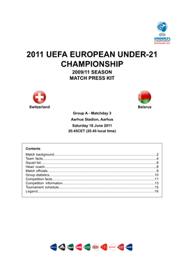 2011 Uefa European Under-21 Championship 2009/11 Season Match Press Kit