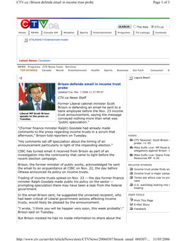 Page 1 of 3 CTV.Ca | Brison Defends Email in Income Trust Probe 31