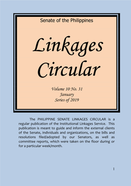 Linkages Circular Vol. 10 No. 31