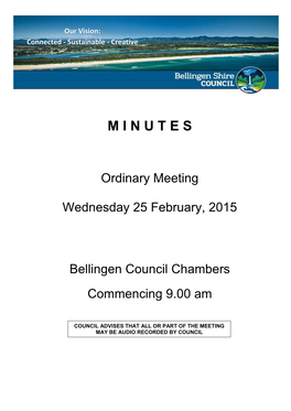 Minutes of Council's Ordinary Meeting Held On
