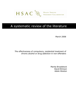 A Systematic Review of the Literature