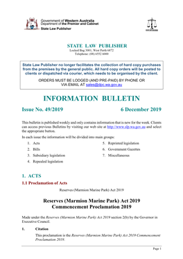 Legislation Bulletin