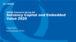 UNIQA Insurance Group AG Solvency Capital and Embedded Value 2019